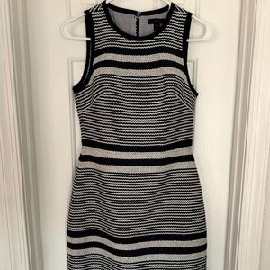 J Crew Navy Blue and Cream Striped Dress Size 00
